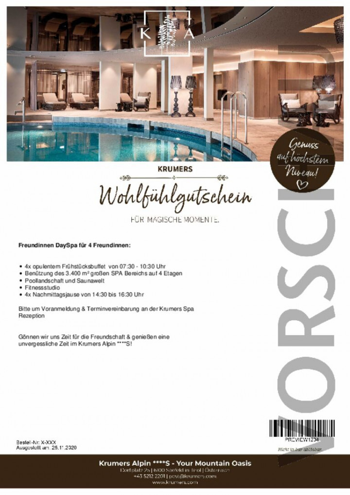 Freundinnen Day SPA mit Frühstück | für 4 Freundinnen